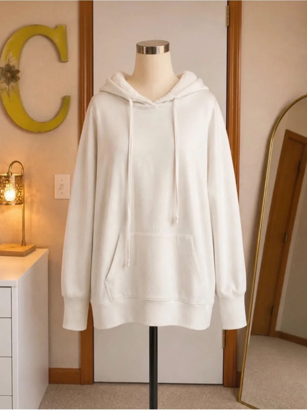 Women's Cream Alo Yoga Pullover Sherpa Hoodie